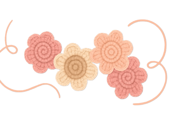 Flores de amigurumi decorativas